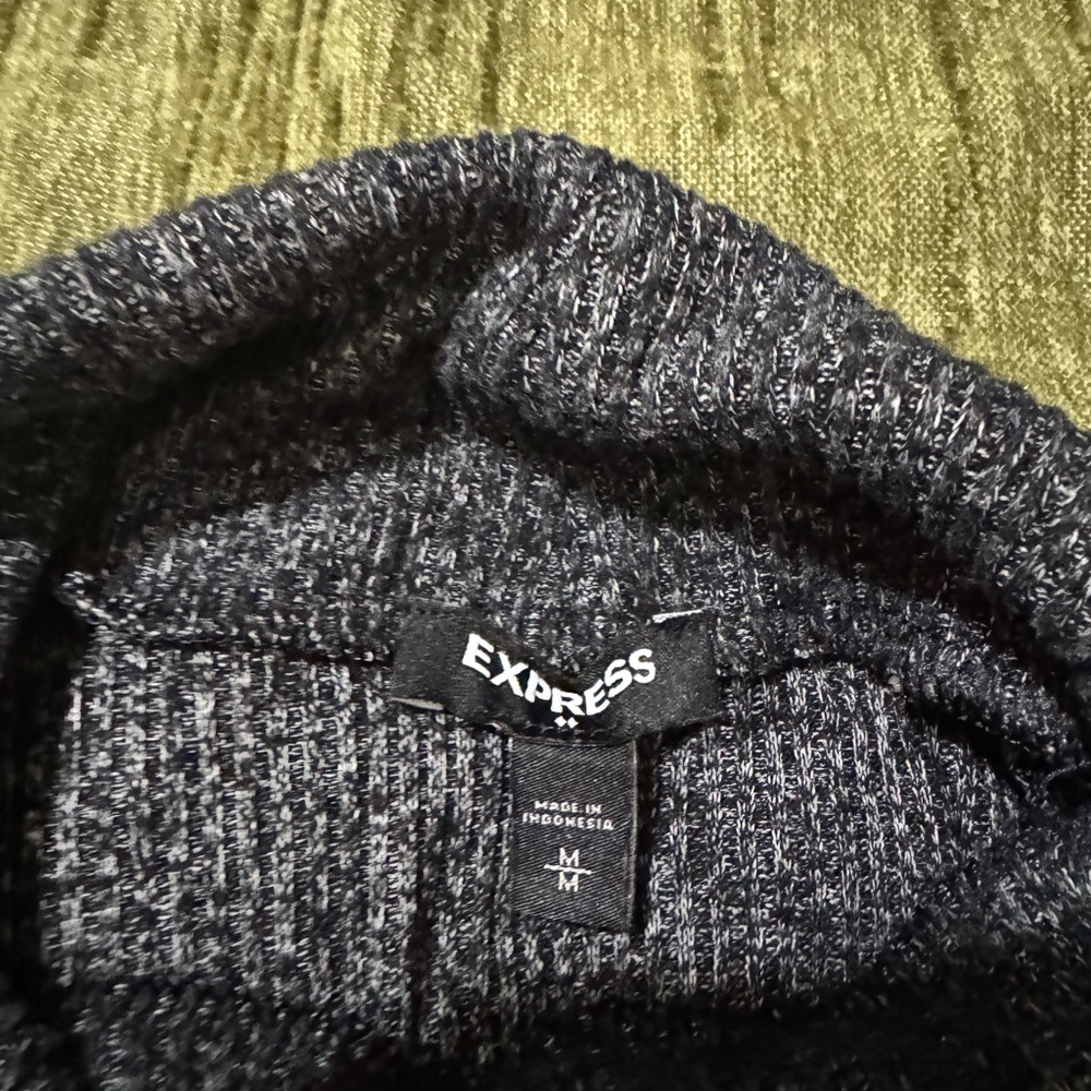 Express Men's Charcoal Turtleneck Sweater